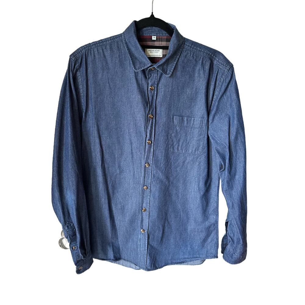 Frank & Oak Men’s Everyday Denim Button-Down Shirt Size M Preppy Lagenlook